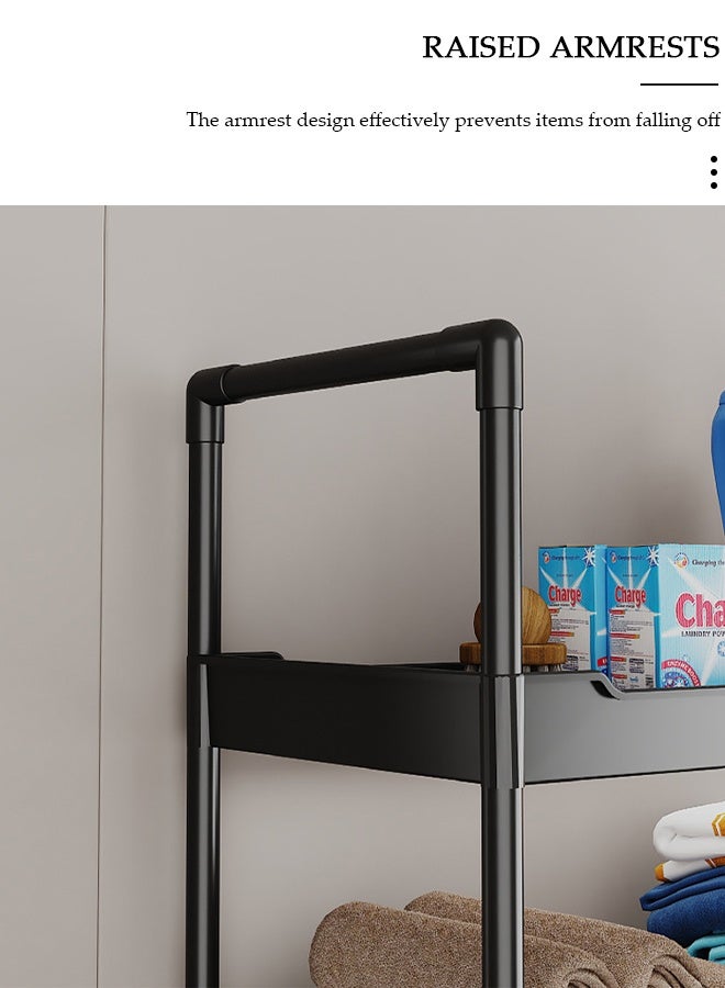 DUNISO 2 Tier Storage Shelves, Stable Bathroom Shelf Organizer, Storage Rack with Armrests, Removable Free Standing Rack, Multipurpose Rack for Over The Toilet Bathroom, Shelving Unit for Laundry Room,Living Room,Garage,Pantry,Study Room - Image 3